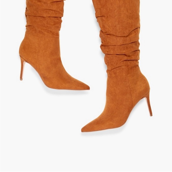 Camel colored slouchy heeled boots 8.5 NIB - Picture 2 of 8